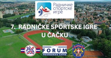 Sedme Radničke sportske igre u Čačku od 16. do 23. juna: Poziv ustanovama i preduzećima za prijave ekipa